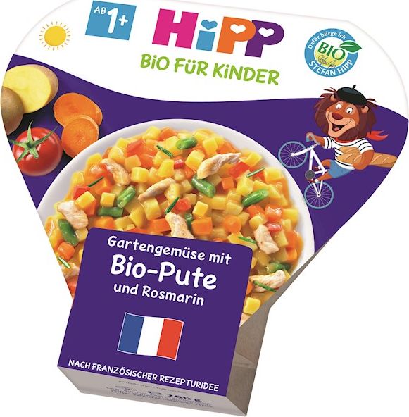 HIPP BIO Zelenina ze zahrádky s BIO krůtím masem a rozmarýnem od uk. 1. roku, 250 g - obrázek 1