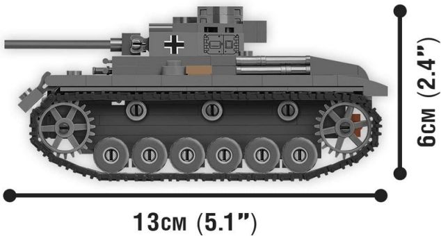 Cobi 3062 World Of Tanks Pz. Kpfw. III Ausf. J, 1:48, 286 k - obrázek 4