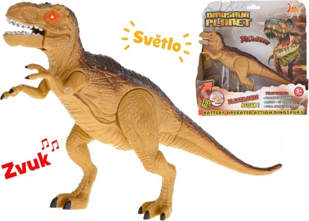 Dinosaurus Tyranosaurus 25cm na baterie se světlem a zvukem - obrázek 1
