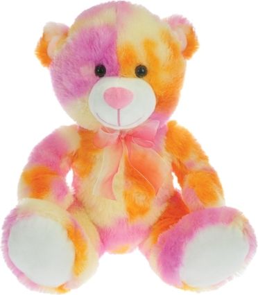 Medvěd plyšový 50cm sedící oranžovo-růžový - obrázek 1