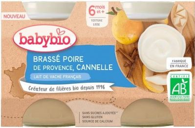 BabyBio Brassé hruška skořice 2x130 g - obrázek 1