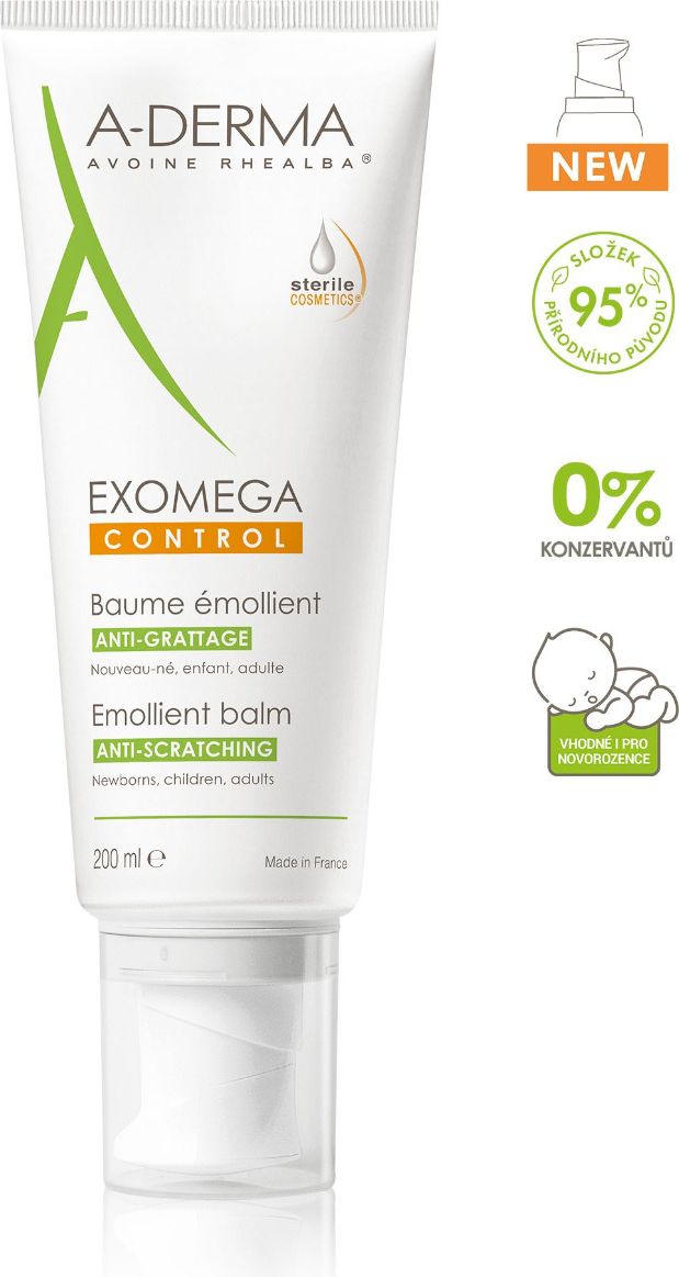 A-DERMA Exomega CONTROL Emolienční balzám 200 ml - obrázek 2