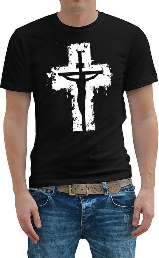 STRIKER Tričko Ježíš na kříži černý Barva: Černá, Velikost: S - obrázek 1