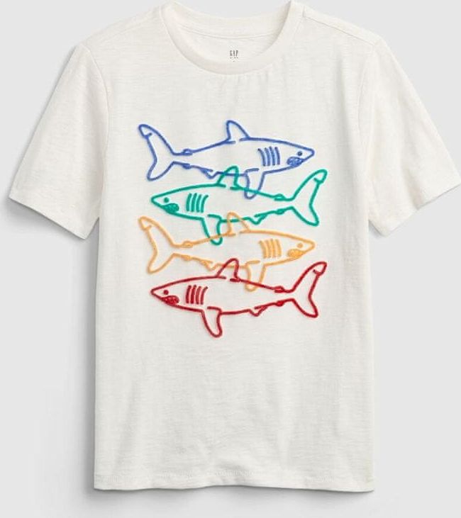 Gap Dětské tričko shark graphic t-shirt M - obrázek 1