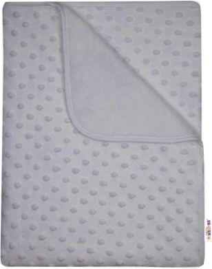 Baby Nellys Dětská luxusní oboustranná deka s minky 80x90 cm, šedá - obrázek 1