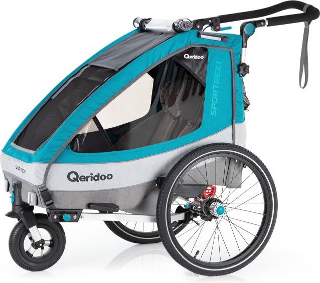 Vozík za kolo Qeridoo Sportrex 1 Petrol Blue 2020 - obrázek 1