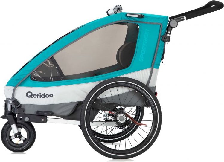 Vozík za kolo Qeridoo Sportrex 1 Petrol Blue 2020 - obrázek 2