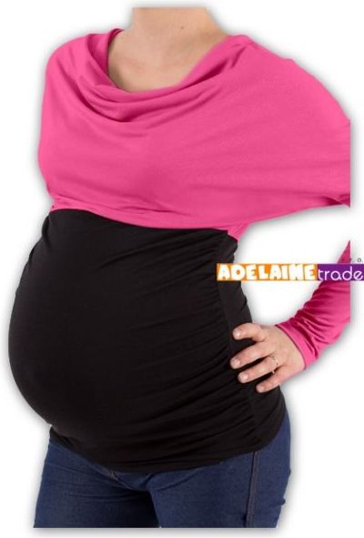 Těhotenská tunika VODA DUO - růžovo-černý - S/M - obrázek 1