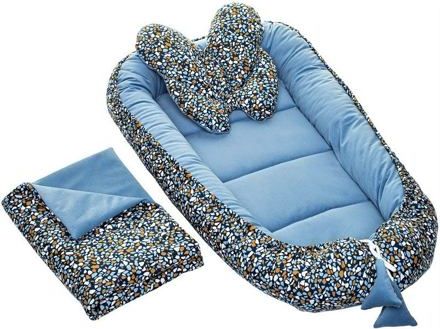 Velvet set s hnízdečkem Infantilo blue/pebblestone - obrázek 1