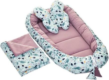 Velvet set s hnízdečkem Infantilo dusty rose/mint forest - obrázek 1