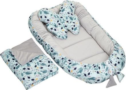 Velvet set s hnízdečkem Infantilo grey/mint forest - obrázek 1