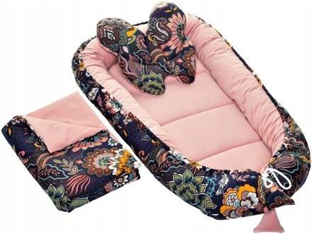 Velvet set s hnízdečkem Infantilo pink/dark boho - obrázek 1