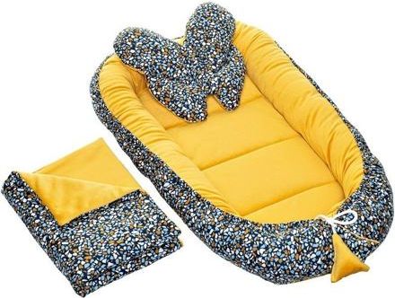 Velvet set s hnízdečkem Infantilo yellow/pebblestone - obrázek 1