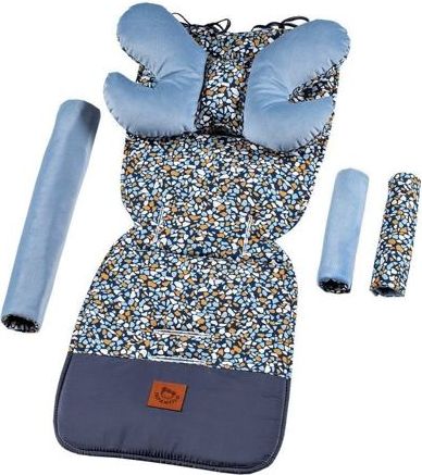 Velvet vložka do kočárku Infantilo blue/pebblestone - obrázek 1