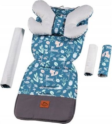 Velvet vložka do kočárku Infantilo grey/forest animals - obrázek 1