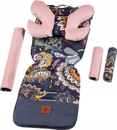 Velvet vložka do kočárku Infantilo pink/dark boho - obrázek 1