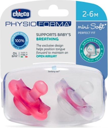 CHICCO Šidítko celosilikonové Mini Soft dívka 2 ks, 2-6m - obrázek 2