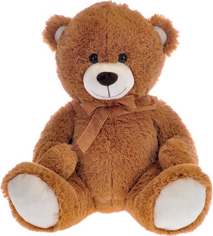 PLYŠ Medvěd 40cm sedící s mašlí světle hnědý *PLYŠOVÉ HRAČKY* - obrázek 1