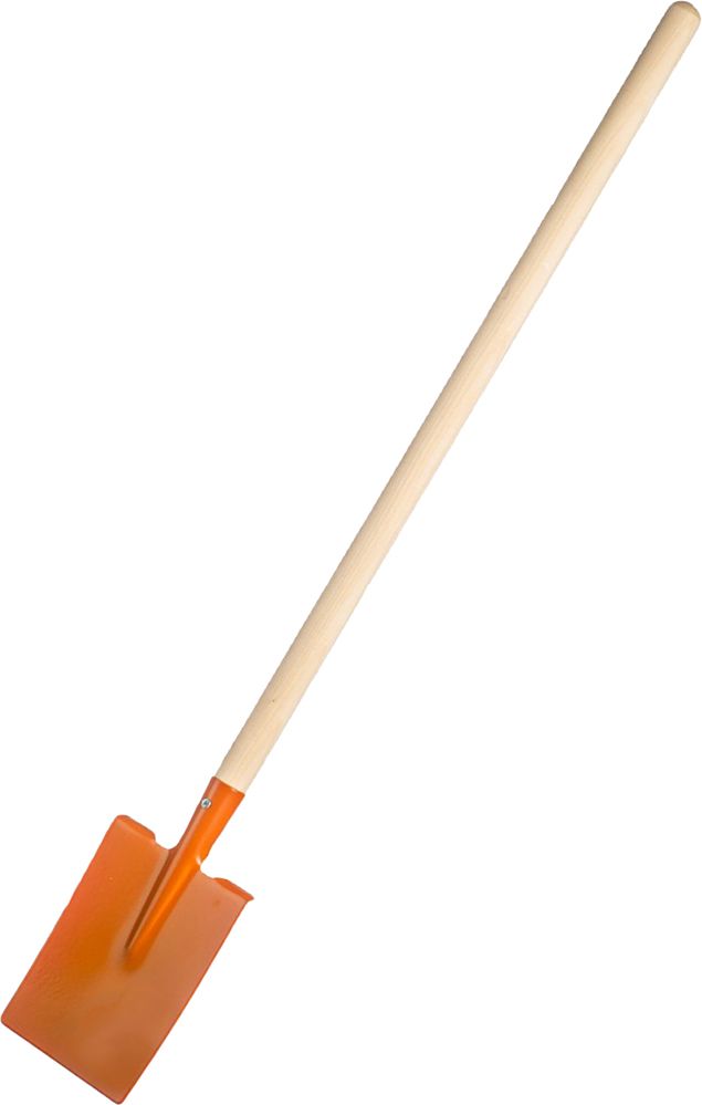 DŘEVO Dětské nářadí pracovní s násadou 83cm kovový rýč rovný oranžový - obrázek 1