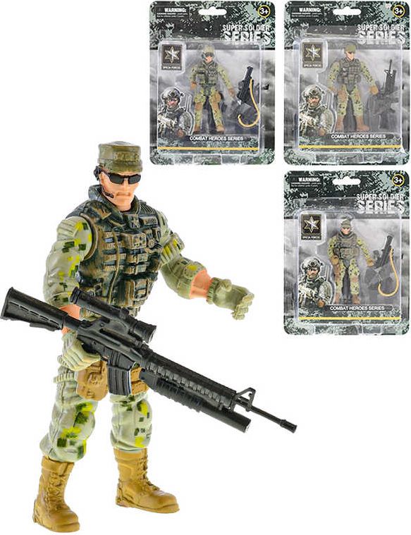 Voják kloubový 10cm akční figurka stojící set se zbraní různé druhy plast - obrázek 1