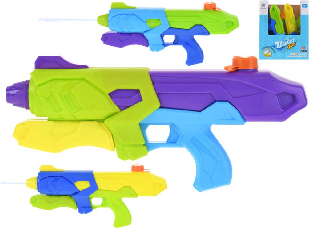 Pistole dětská vodní 42cm se zásobníkem na vodu 3 barvy plast - obrázek 1