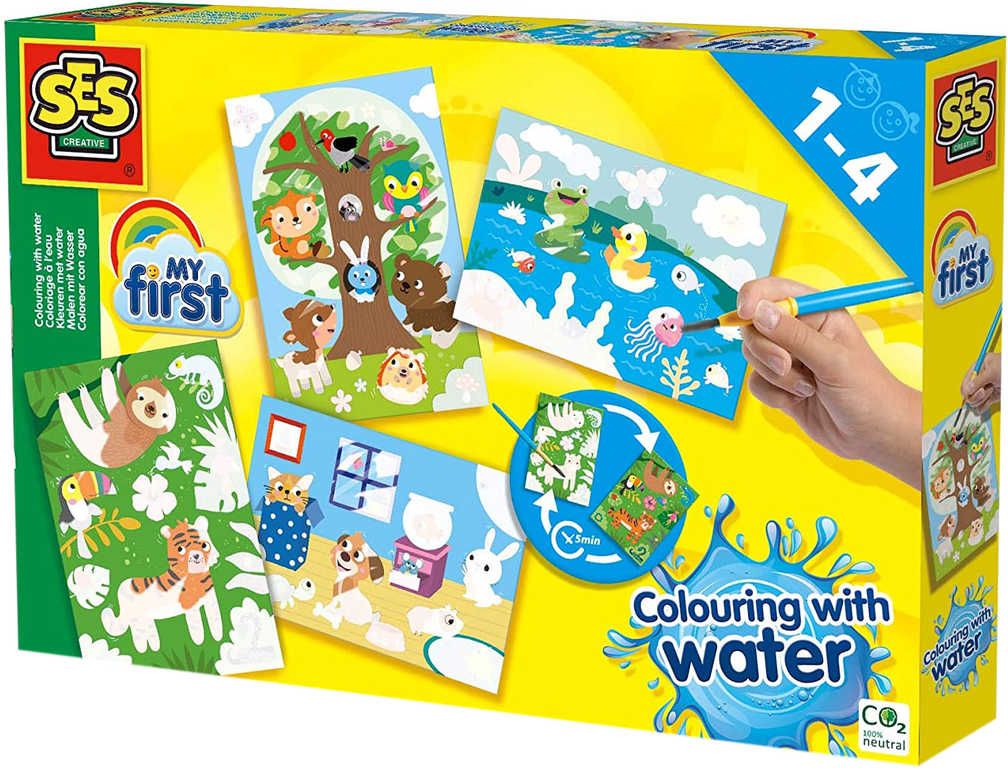 SES CREATIVE Baby Malování štětcem a vodou zvířátka 4 kouzelné karty - obrázek 2