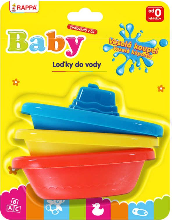 Baby lodička barevná do vody set 3ks na kartě pro miminko - obrázek 1