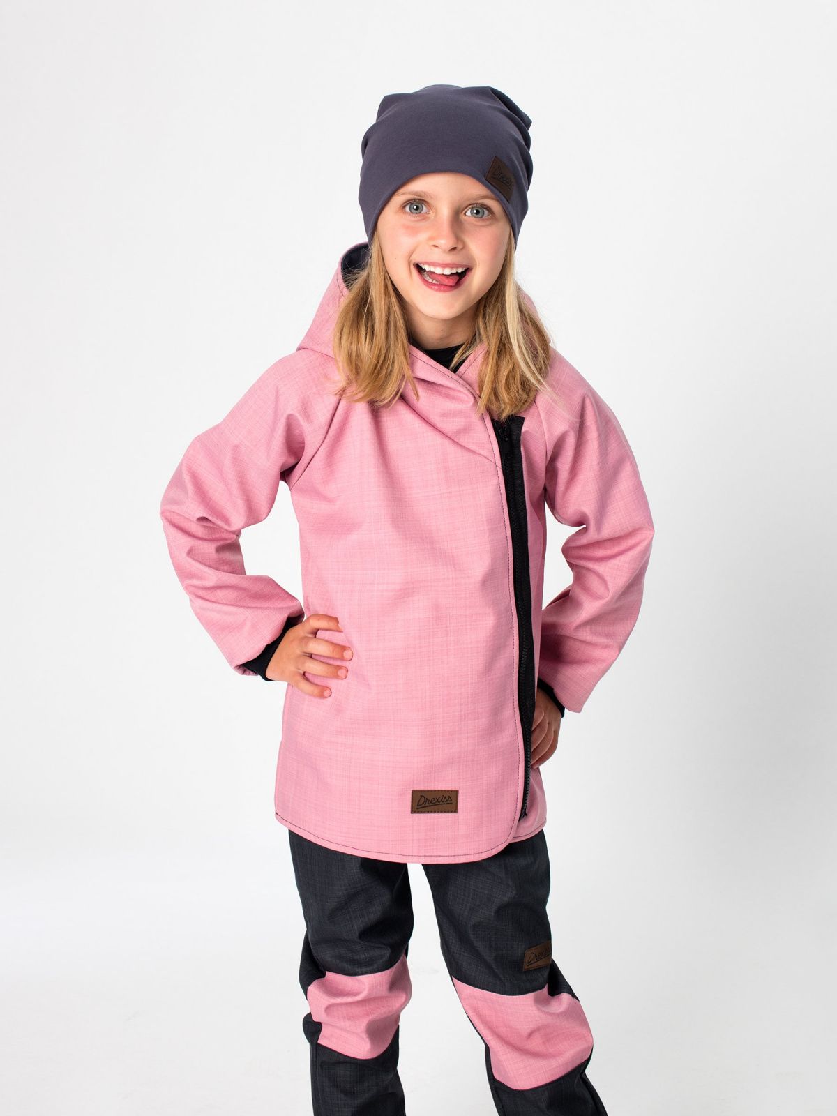 Dětský SOFT kabátek Drexiss OLD PINK/ANTRACIT Velikost: 92-98 - obrázek 1