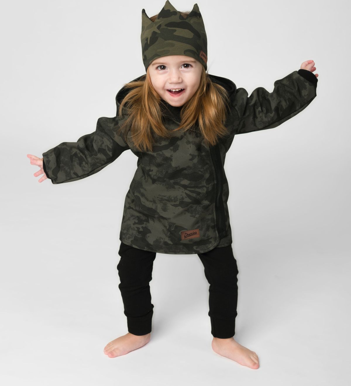 Dětský SOFT kabátek Drexiss ARMY/BLACK Velikost: 110-116 - obrázek 2