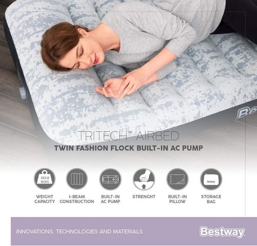 Bestway 67834 Semišová nafukovací matrace TRITECH s el. pumpou 188 x 99 x 30 cm - obrázek 8