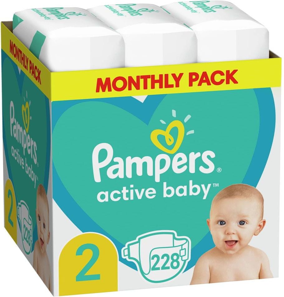 Pampers Active Baby Plenky Velikost 2, 228 ks, 4-8 kg - obrázek 1