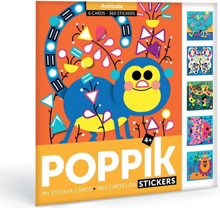 Poppik Kreativní karty se samolepkami Zvířátka - obrázek 1