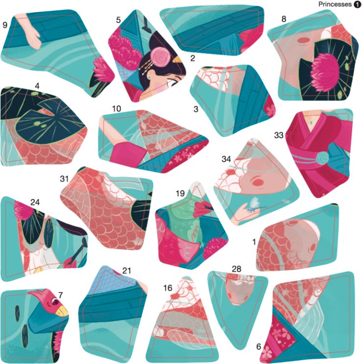 Poppik samolepkové puzzle Princezny - obrázek 3