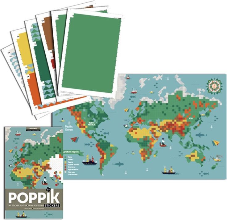 Poppik samolepkový plakát Mapa světa - obrázek 2