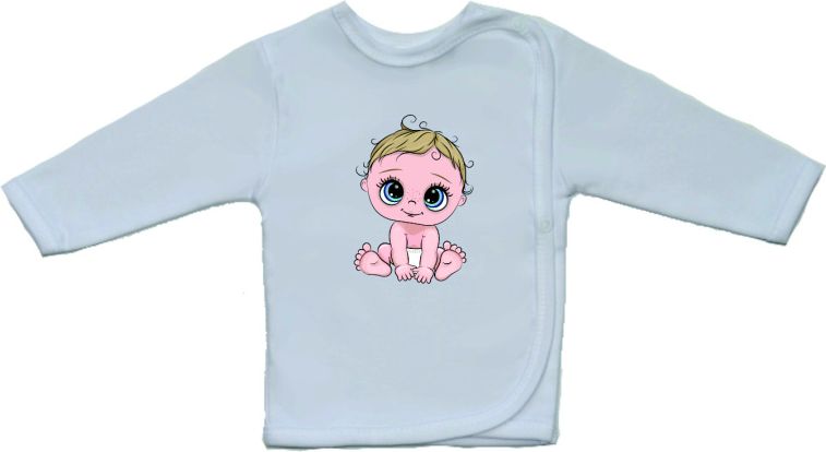 Kojenecká košilka Gama bílá s velkým obrázkem miminko chlapeček velikost 52 - obrázek 1