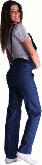 Těhotenské kalhoty s láclem - tmavý jeans - XXXL (46) - obrázek 3