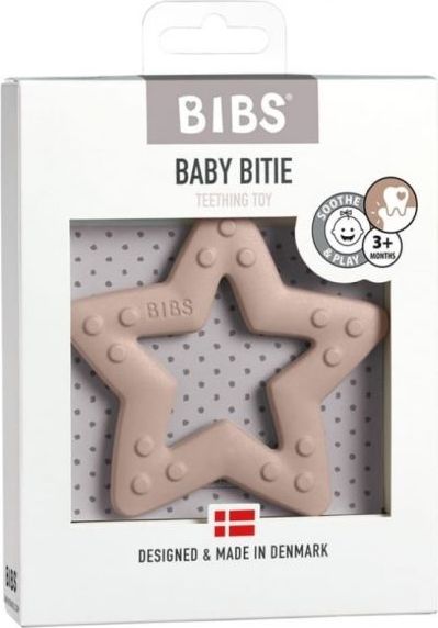 BIBS Baby Bitie Star Blush - Silikonové kousátko Hvězdička - pudrová - obrázek 2