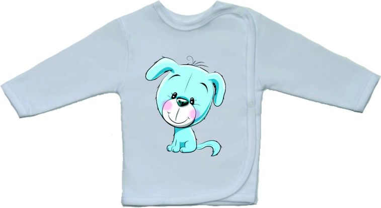 Bavlněná kojenecká košilka s potiskem Gama větší roztomilý modrý pejsek velikost 52 - obrázek 1