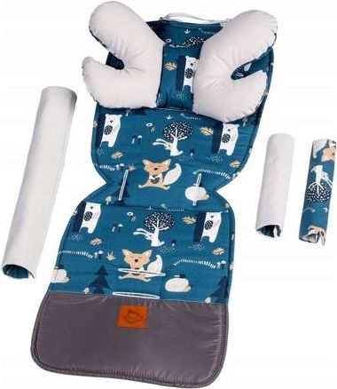 Velvet vložka do kočárku Infantilo grey/navy forest - obrázek 1