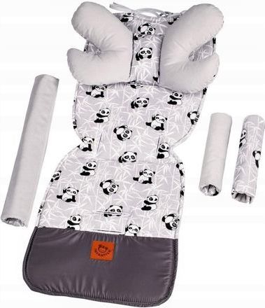 Velvet vložka do kočárku Infantilo grey/pandas - obrázek 1