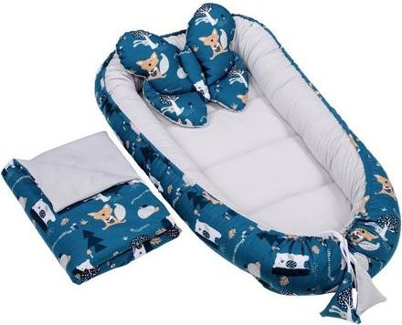 Velvet set s hnízdečkem Infantilo grey/navy forest - obrázek 1