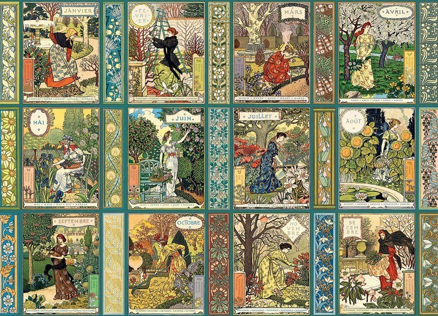 COBBLE HILL Puzzle Jardiniere: Zahradnický kalendář 1000 dílků - obrázek 1