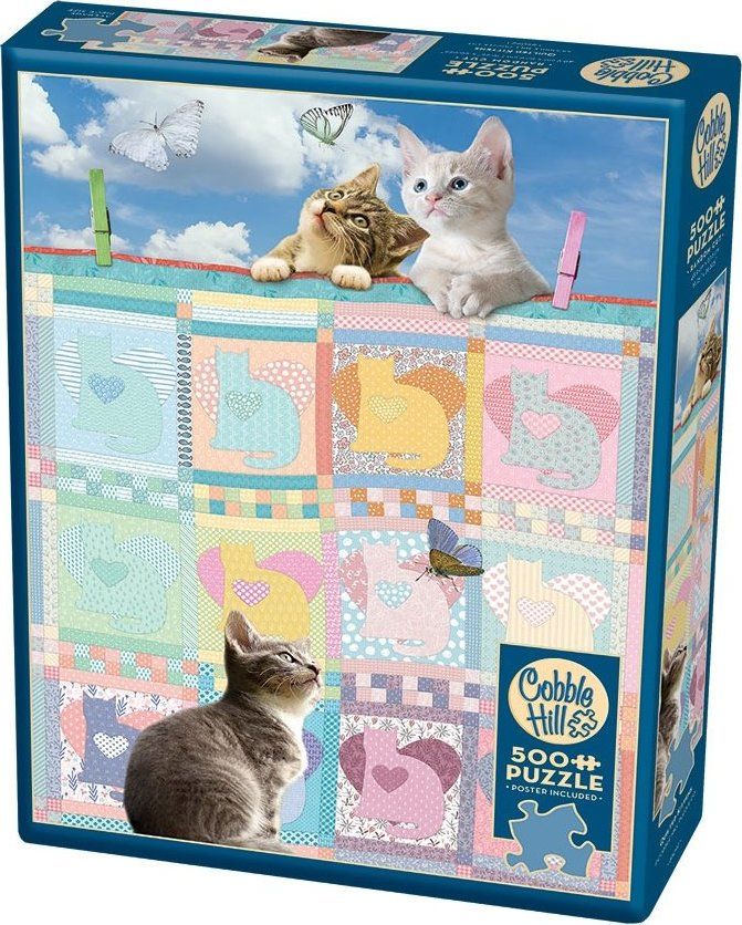 COBBLE HILL Puzzle Prošívaná koťata 500 dílků - obrázek 2