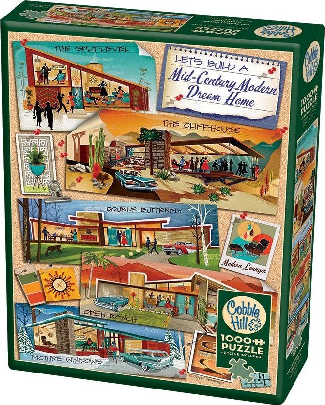 COBBLE HILL Puzzle Moderní dům snů v polovině století 1000 dílků - obrázek 2