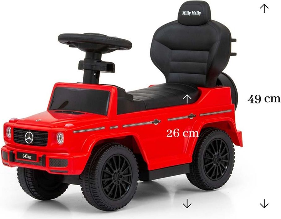 Odrážedlo s vodící tyčí MERCEDES G350d Milly Mally Varianta: červené - červená - obrázek 11