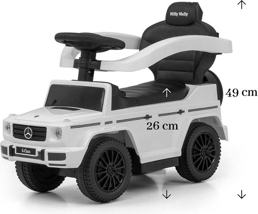 Odrážedlo s vodící tyčí MERCEDES G350d Milly Mally Varianta: červené - červená - obrázek 29
