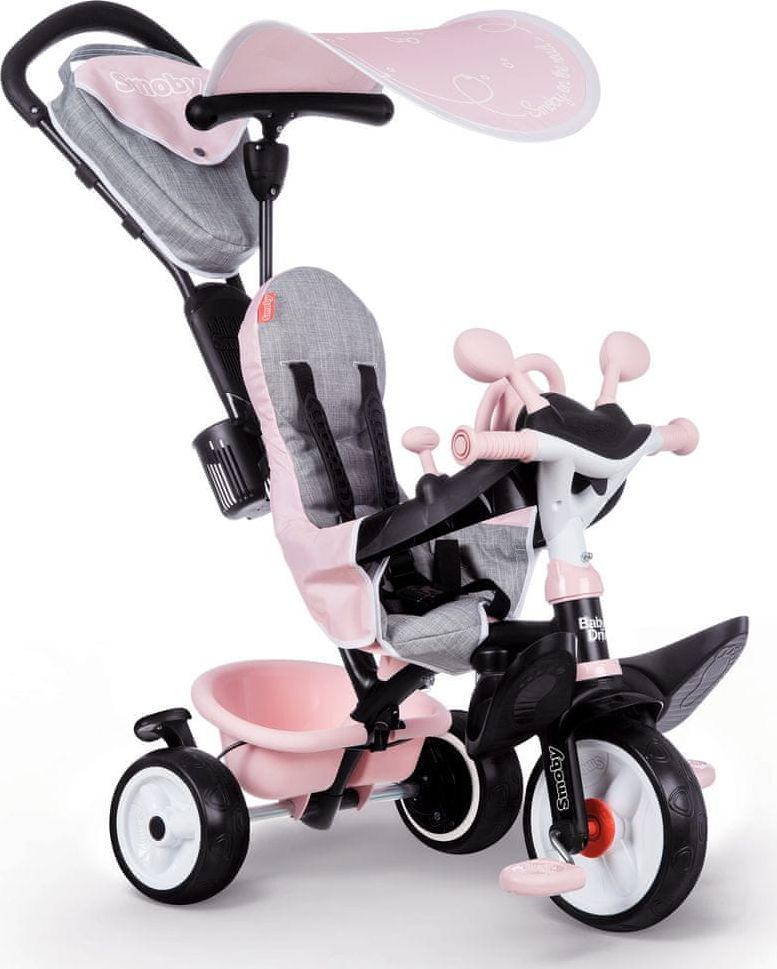 Smoby Tříkolka Baby Driver Plus růžová - obrázek 1
