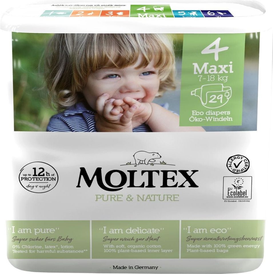 MOLTEX Plenky Pure & Nature Maxi 7-18 kg - ekonomické balení (6 x 29 ks) - obrázek 1