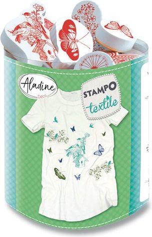 AladinE Razítka Stampo Textile Ptáci a motýli, 15 ks - obrázek 1