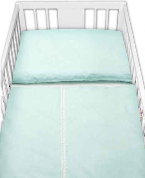 Baby Nellys Luxusní 3-dílná sada Mantinel s povlečením Royal Baby - mátová - 120x90 - obrázek 2
